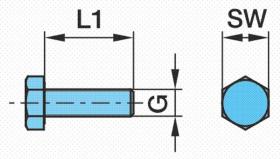 BPW 0250266480 - TORNILLO HEXAGONAL       M20X50  DIN933 8.8DAC