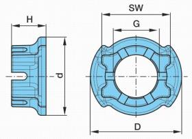 BPW 0326216080 - TUERCA ALMENADA 6,5-9T M 42X2/SW 65