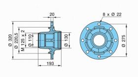 BPW 0327228700 - BUJE KH/KR 6,5-9T ECO-MAXX 8 X Ø 22