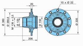 BPW 0327243200 - BUJE HS/Z 10010 ECO M136X2,5 ( TAPACUBO 03.212.25.33.0)