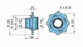 BPW 0327246282 - BUJE SKH./SKH.LL/K.. 8008 ECO PLUS M136X2,5 ECO-SEAL