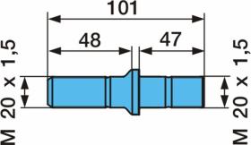 BPW 0329612040 - PERNO DE RUEDA ZRZ M 20 X 1,5 L=97,8/48/44