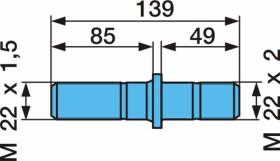 BPW 0329623240 - PERNO PARA RUEDA DOBLE CON LLANTA DE ALUMINIO M 22X1,5X82