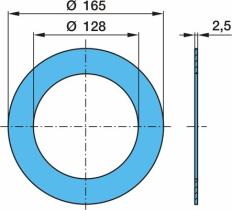 BPW 0331098210 - ARANDELA RETEN NYLON MANGUETA H/KR 10T Ø 165 X 128 X 2,5