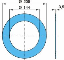 BPW 0331099020 - ARANDELA RETEN NYLON MANGUETA EH 16T Ø 144 X 205 X 3,5