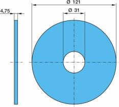 BPW 0332036080 - ARANDELA PARA SOPORTE BALLESTA RÍGIDO SUSP. NEUMÁTICA Ø 30/1