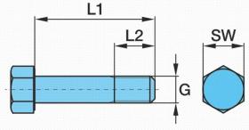 BPW 0334015150 - TORNILLO HEXAGONAL M 30X150 VB