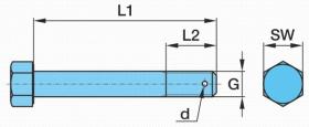 BPW 0334015330 - TORNILLO HEXAGONAL SUJECIÓN BALLESTA CON ELEVADOR M 30X290