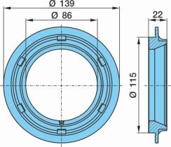 BPW 0337007600 - PORTARETEN 8T ECO CON REBAJE PARA RETEN