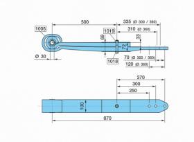 BPW 0508202510 - BALLESTA SUSP. NEUM. RECTA O-- 500/310+335 SGS2X33 H= 72