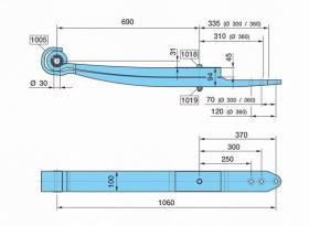 BPW 0508213200 - BALLESTA SUSP. NEUM. RECTA OT- 690/310+335 SGS2X45 H= 94