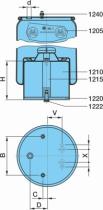 BPW 0542941380 - DIAPRÉS COMPLETO CAMPANA METÁLICA 360-1 X 610 X=70-120 V=80