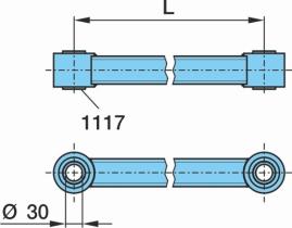 BPW 0544347150 - TIRANTE RIGIDO SUSPENSION MECANICA VB L=475, D=55 (PI)