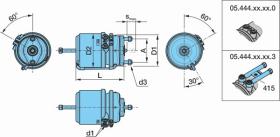 BPW 0544443020 - CILINDRO DE FRENO BPW CON ACTUADOR 20"/24" M/P IZQ. BALLESTA