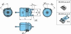 BPW 0544443040 - CILINDRO DE FRENO BPW CON ACTUADOR DCHA. BALLESTA POR ENCIMA