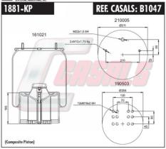 CASALS B1047 - SUS.NEUMATICA BPW 36" PLASTICO COMPLETO