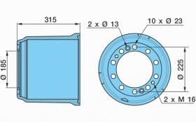 BPW 0310546270 - TAMBOR DE FRENO 3020/315/185/225/23/10