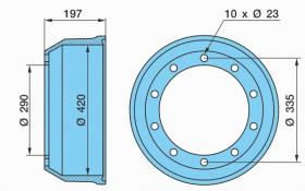 BPW 0310697170 - TAMBOR DE FRENO      4212/197/290/335/23/10