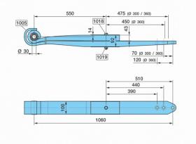 BPW 0508212850 - BALLESTA SUSP. OT- 550/450+475    ,SGS2X43 H= 92