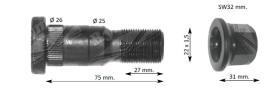 RYME 0414003 - Perno rueda simple FRUEHAUF - SMB 75MM