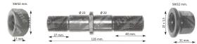 RYME 0414031 - PERNO RUEDA ROSCA DOBLE MONTENEGRO 126MM