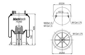 Black Tech RML75260CP9 - Fuelle Suspension FRUEHAUF / SMB