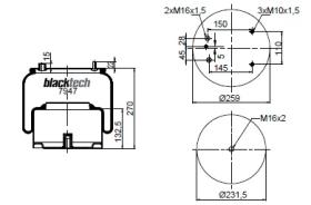 Black Tech RML79472C1 - Fuelle Suspension DAF