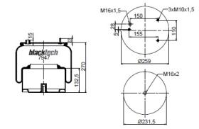 Black Tech RML7947C1 - Fuelle Suspension DAF