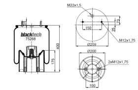 Black Tech RML75268CP4 - Fuelle Suspension ROR / WEWELER