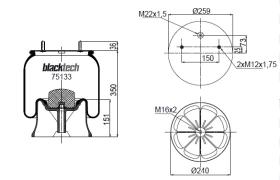 Black Tech RML75133CP5 - Fuelle Suspension  SAF