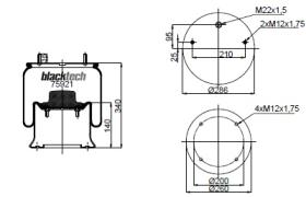 Black Tech RML75921C5 - Fuelle Suspension SAF