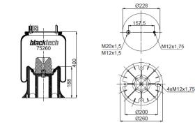 Black Tech RML75260CP14 - Fuelle Suspension FRUEHAUF / ROR