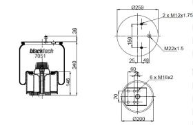 Black Tech RML7051CP - Fuelle Suspension BPW