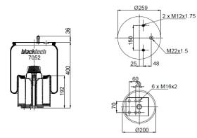 Black Tech RML7052CP - Fuelle Suspension   BPW 30