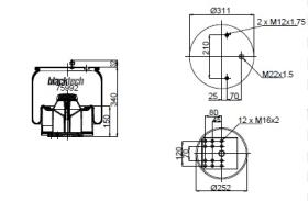 Black Tech RML75992CP - Fuelle Suspension BPW