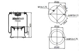 Black Tech RML75924C - Fuelle Suspension SCANIA