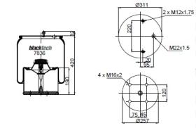 Black Tech RML7836C3 - Juego Suspension Anc.Lateral  LECIÑENA