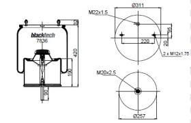 Black Tech RML7836C2 - Fuelle Suspension Anc.Central LECIÑENA