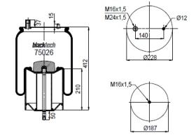 Black Tech RML75026C - Fuelle Suspension  RENAULT