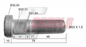 CASALS 21474 - PERNO SAF RUEDA SIMPLE 79MM