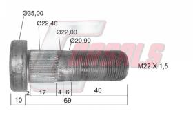 CASALS 21484 - PERNO SAF FRENO DISCO 69MM