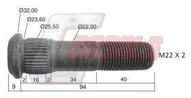 CASALS 21485 - PERNO DAF RUEDA SIMPLE 94MM