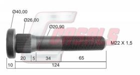 CASALS 21487 - PERNO DAF LLANTA ALUMINIO 124MM