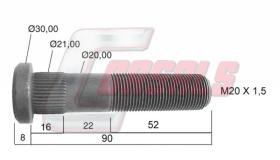 CASALS 21498 - PERNO ROR RUEDA SIMPLE 90MM