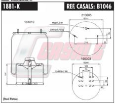 CASALS B1046 - SUS NEUMATICA BPW  36" CAMPANA METAL