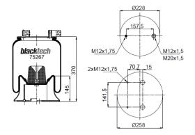 Black Tech RML75267C9 - Fuelle Suspension FRUEHAUF / SMB