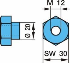 BPW 0326011010 - TUERCA HEXAGONAL         M12               DAC