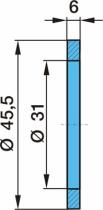 BPW 0332031270 - ARANDELA SOPORTE BALLESTA SUSP. NEUMATICA Ø 31 X 45,5 X 6