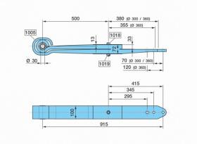 BPW 0508212600 - BALLESTA SUSP. NEUM*OT- 500/355+380     SGS2X33 H= 72