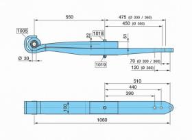 BPW 0508214060 - BALLESTA SUSP. OT- 550/450+475    ,SGS2X51 H=108